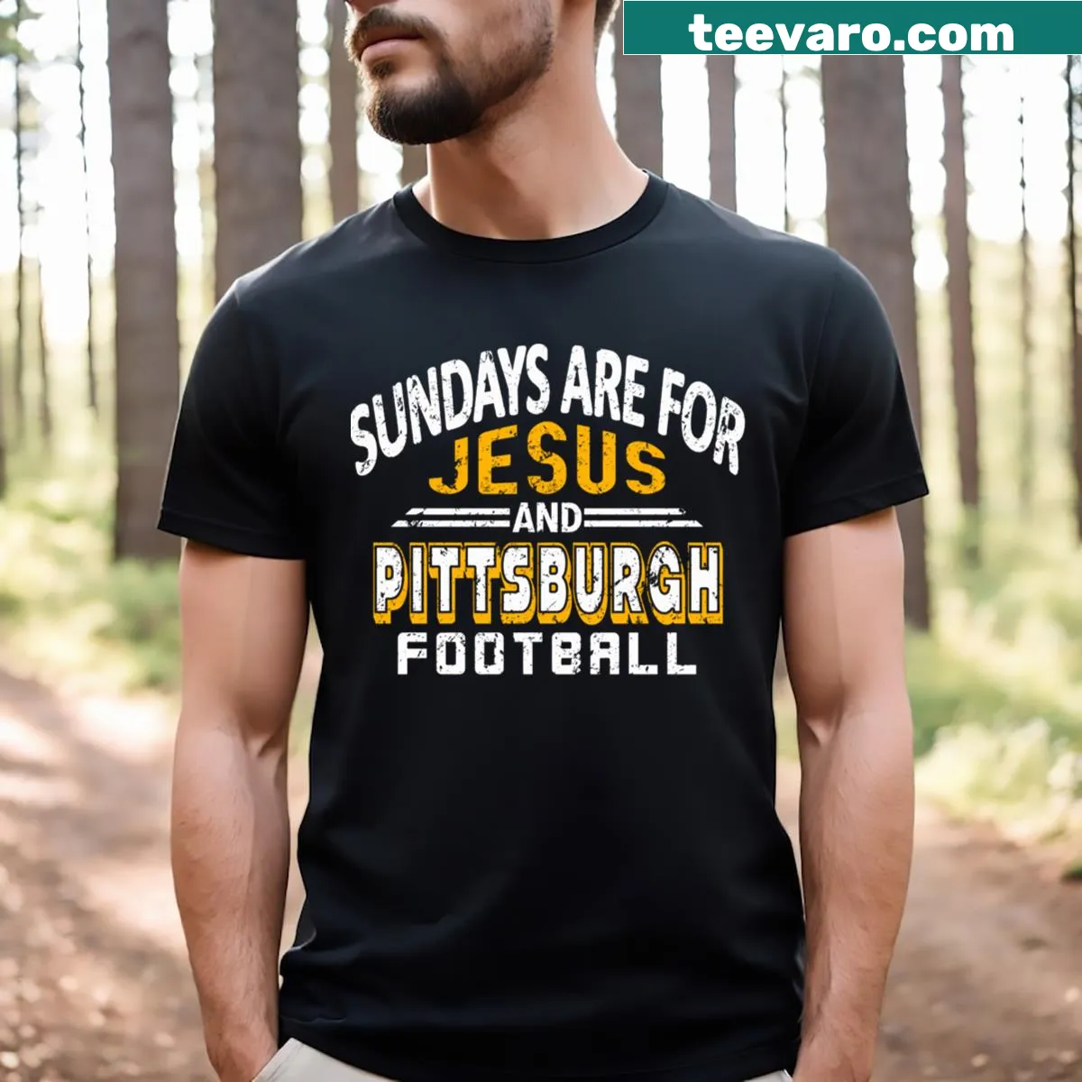 Pro football and Jesus design on a T-shirt — on a men's t-shirt