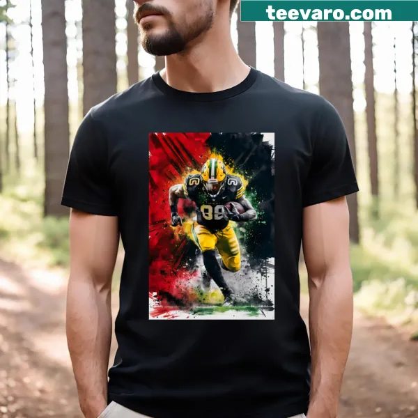 Illustrative t-shirt featuring a race to victory in American football