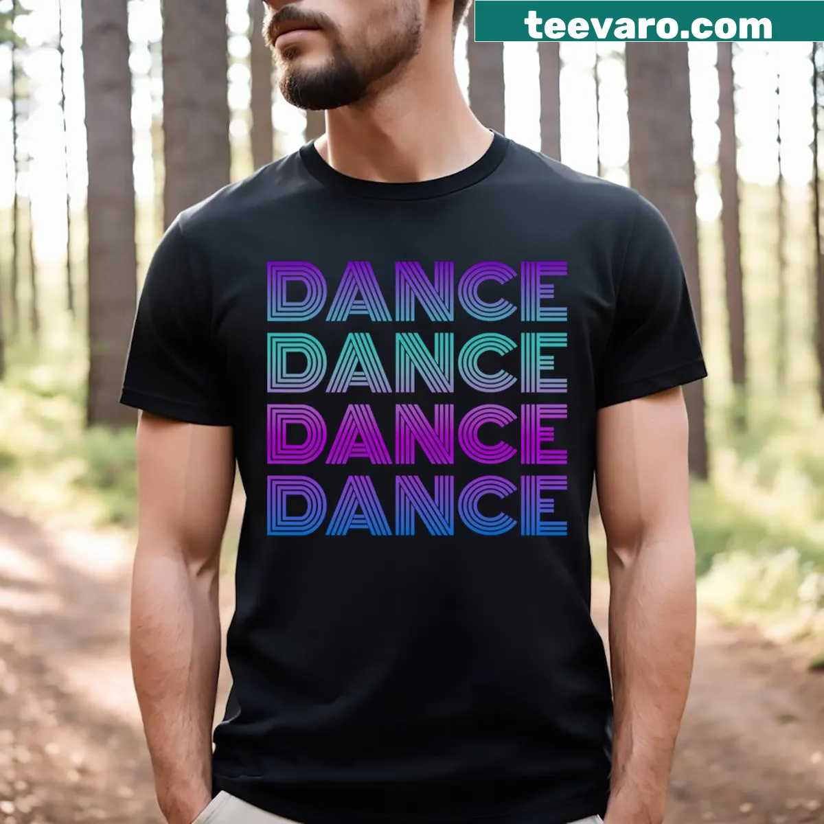 Retro t-shirt with 'I Love Dancing' for dancers and dance teachers — on a men's t-shirt