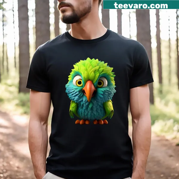 T-shirt featuring the Angry Green Bird from video games