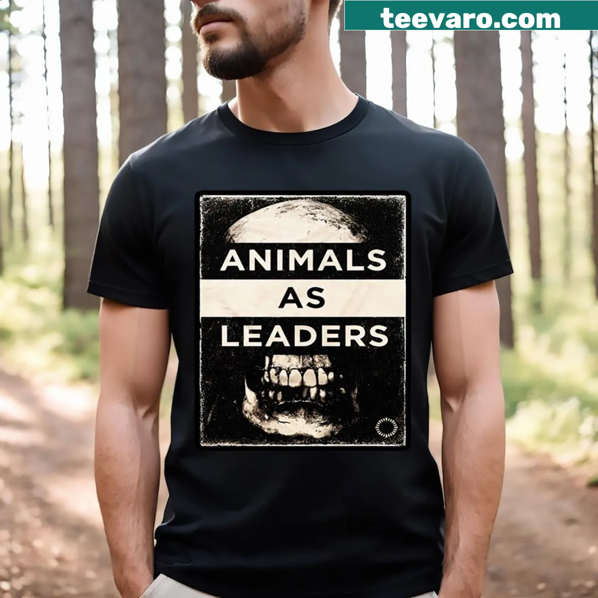 T-shirt with the Animals As Leaders logo — on a men's t-shirt