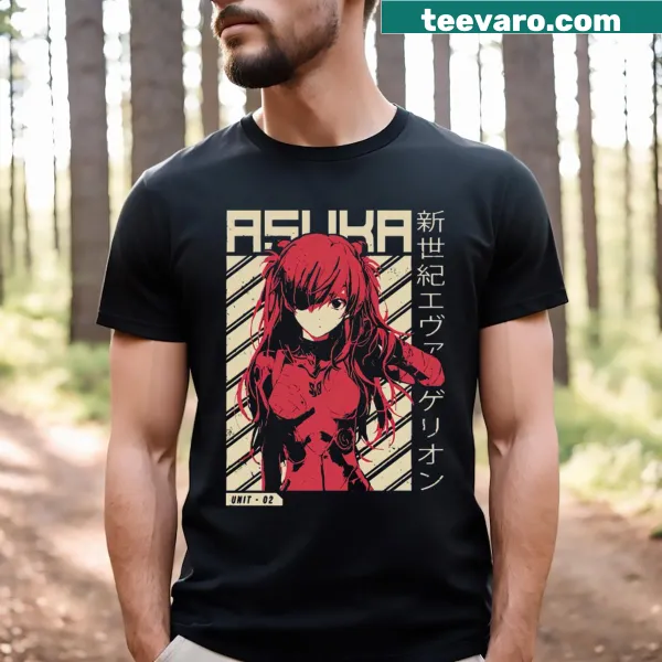 Artistic representation of Asuka from Neon Genesis Evangelion on shirt