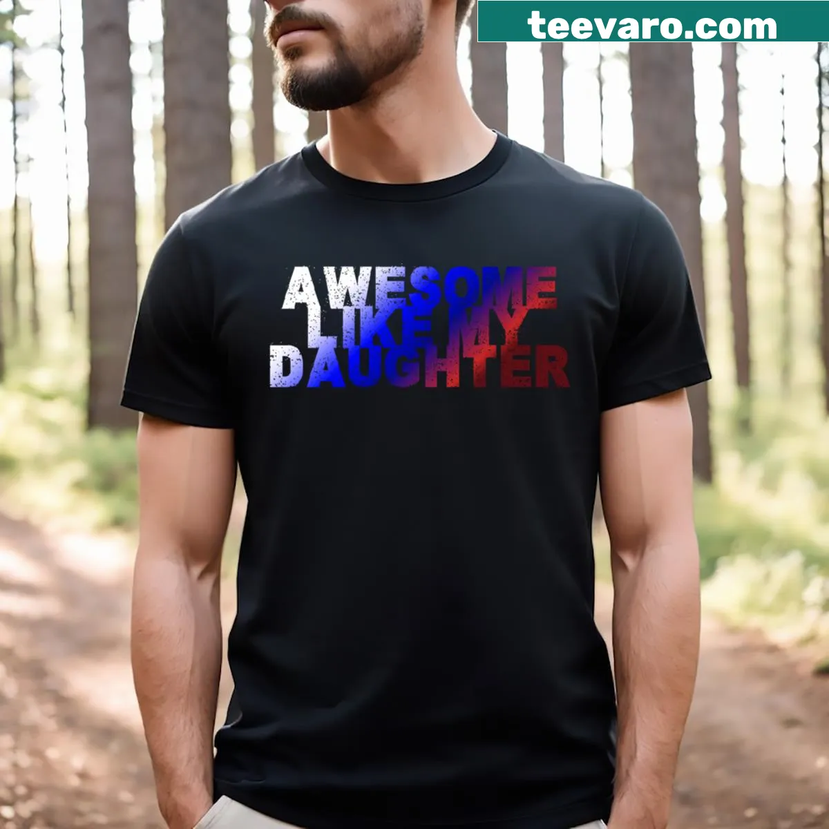 Funny Father’s Day T-shirt saying 'Awesome Like My Daughter' — on a men's t-shirt