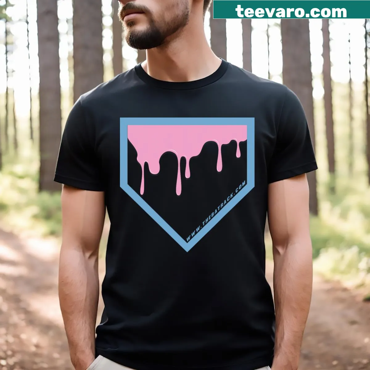 Dynamic Baseball Home Plate design on T-shirt — on a men's t-shirt