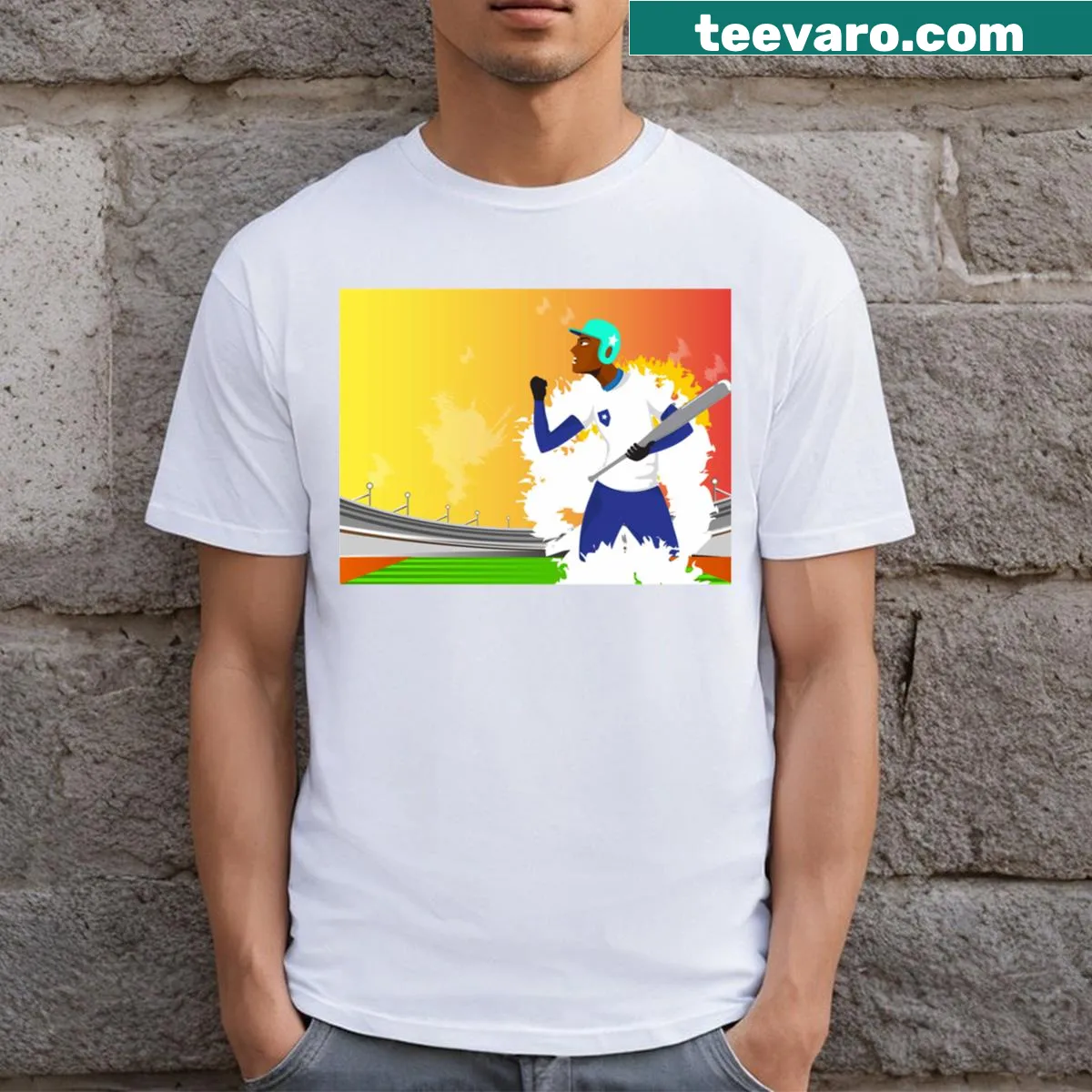 Bold Baseball Sport T-shirt with striking graphics — on a men's t-shirt