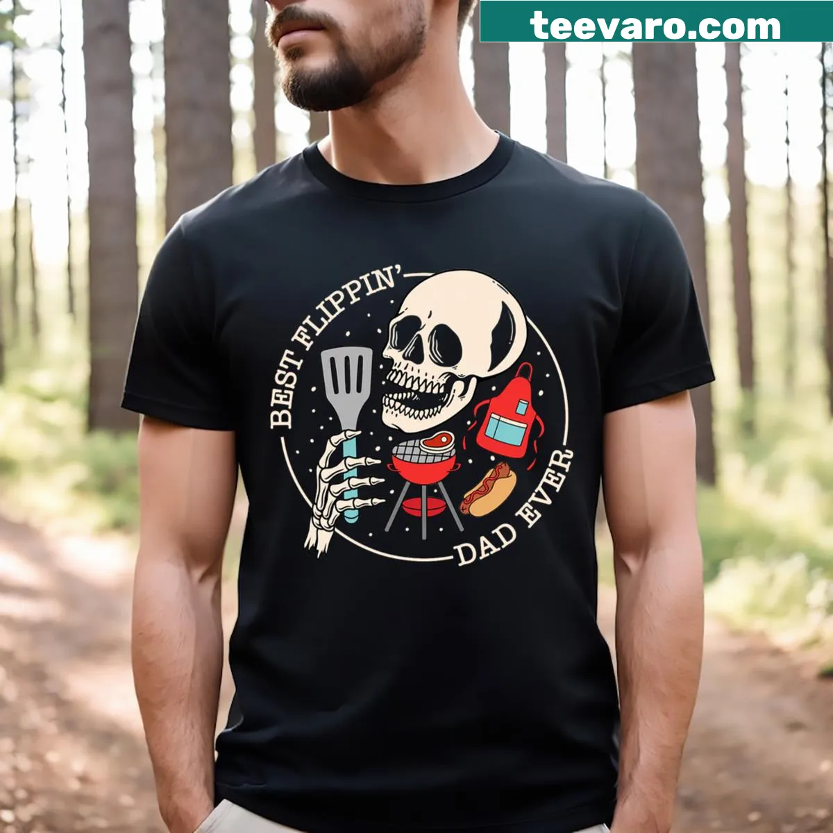 Skull graphic T-shirt for the best dad ever — on a men's t-shirt