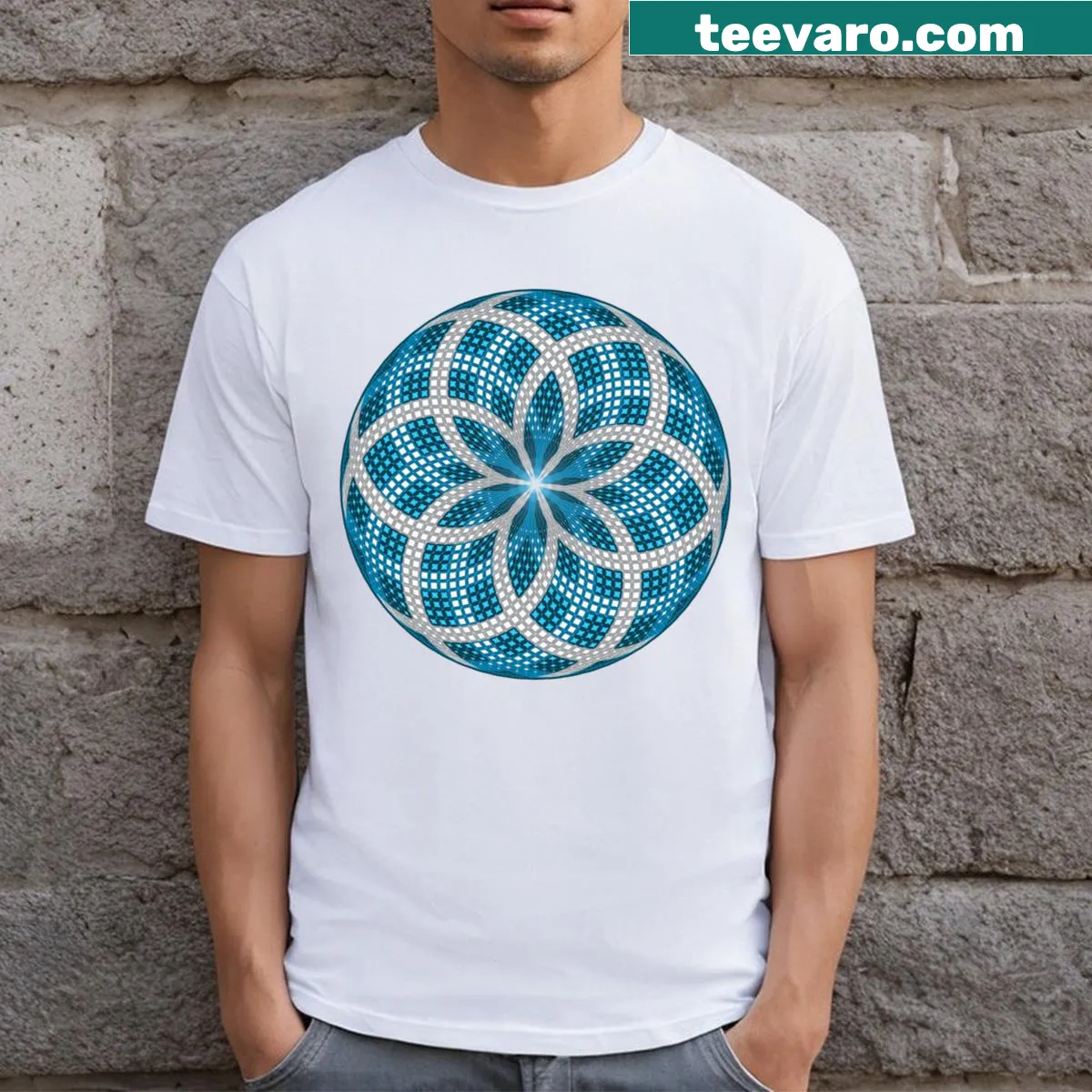 Intricate mandala design on a T-shirt — on a men's t-shirt