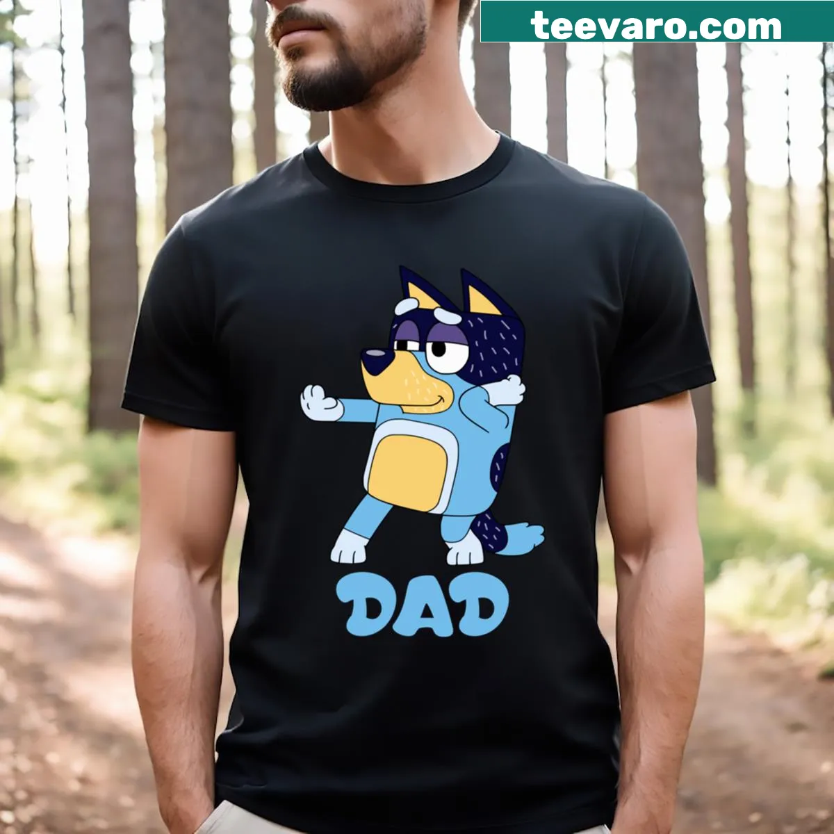 T-shirt celebrating Bluey's Dad with heartwarming design — on a men's t-shirt