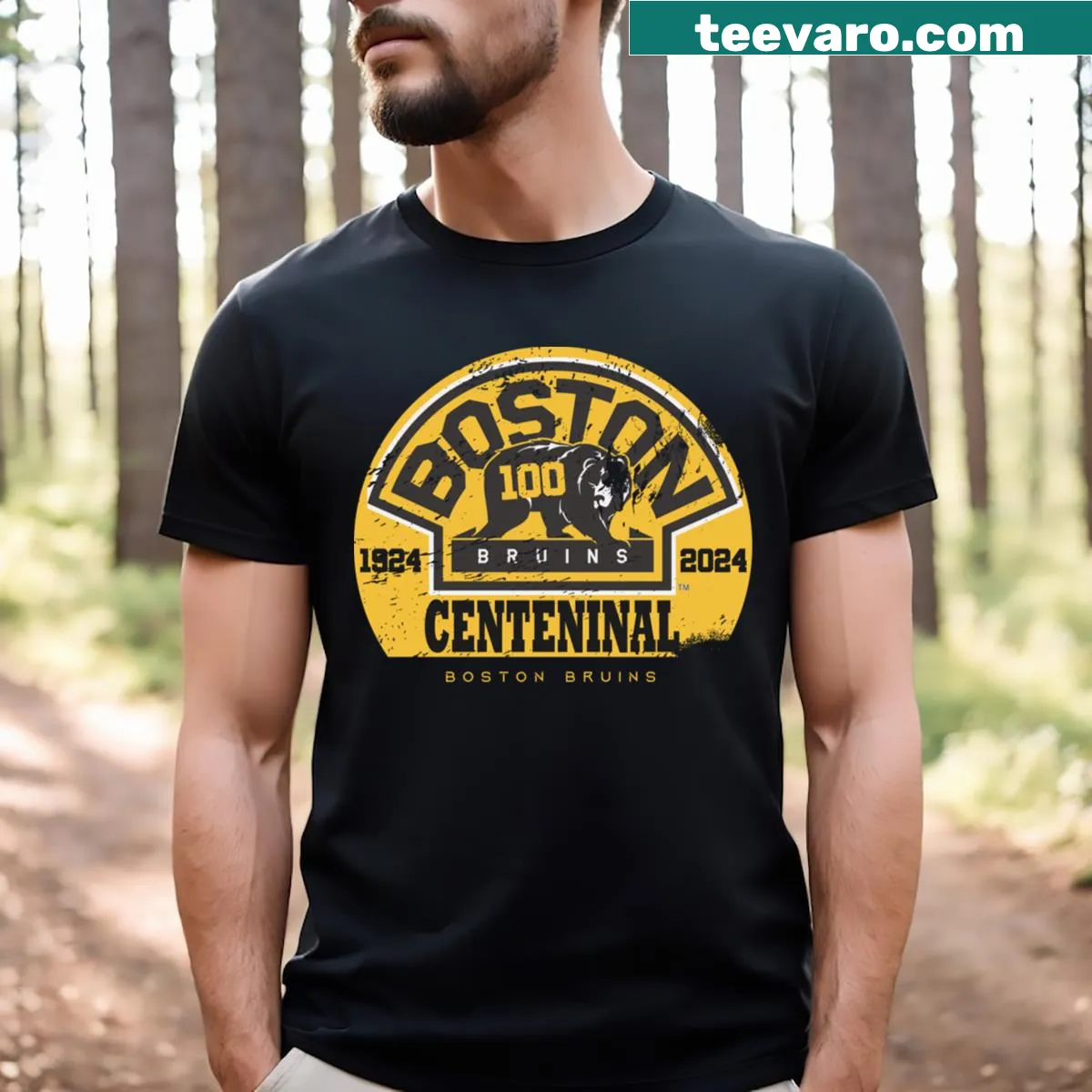 Boston Bruins logo T-shirt for hockey fans — on a men's t-shirt