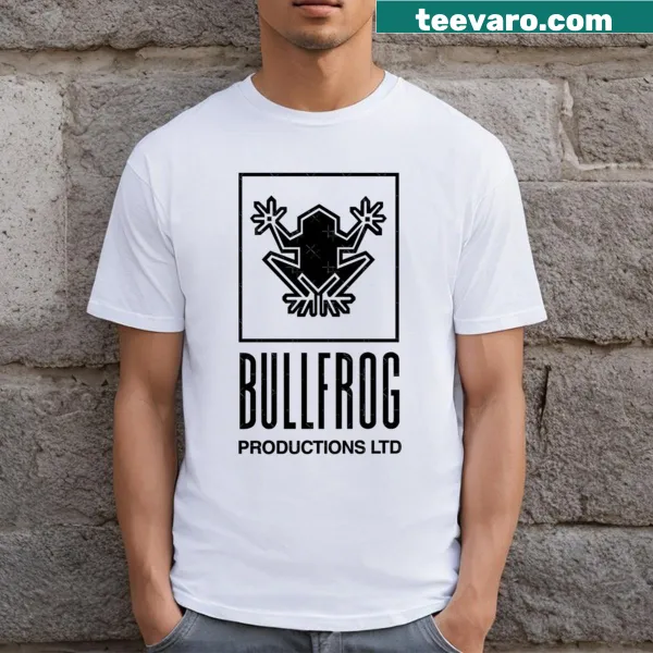 T-shirt displaying the Bullfrog Productions logo.