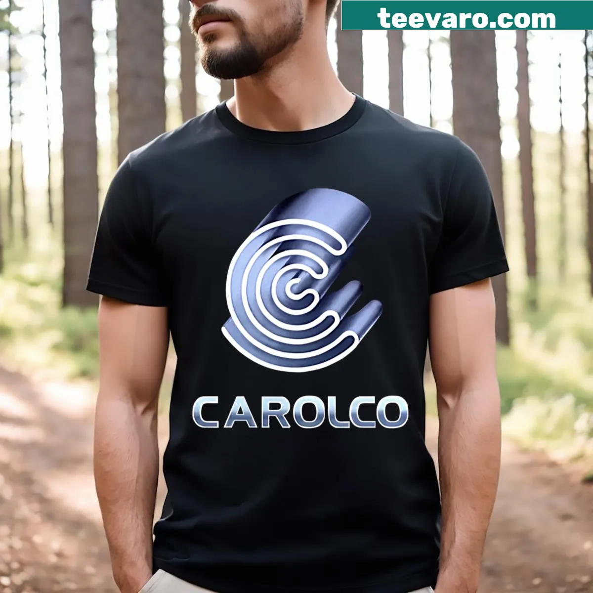 Carolco Pictures logo t-shirt for film fans — on a men's t-shirt