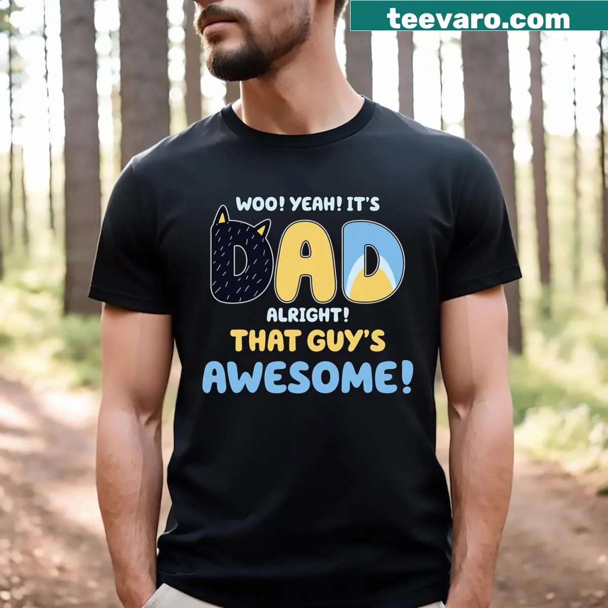 Fathers Day t-shirt with text 'That Guy's Awesome' — on a men's t-shirt