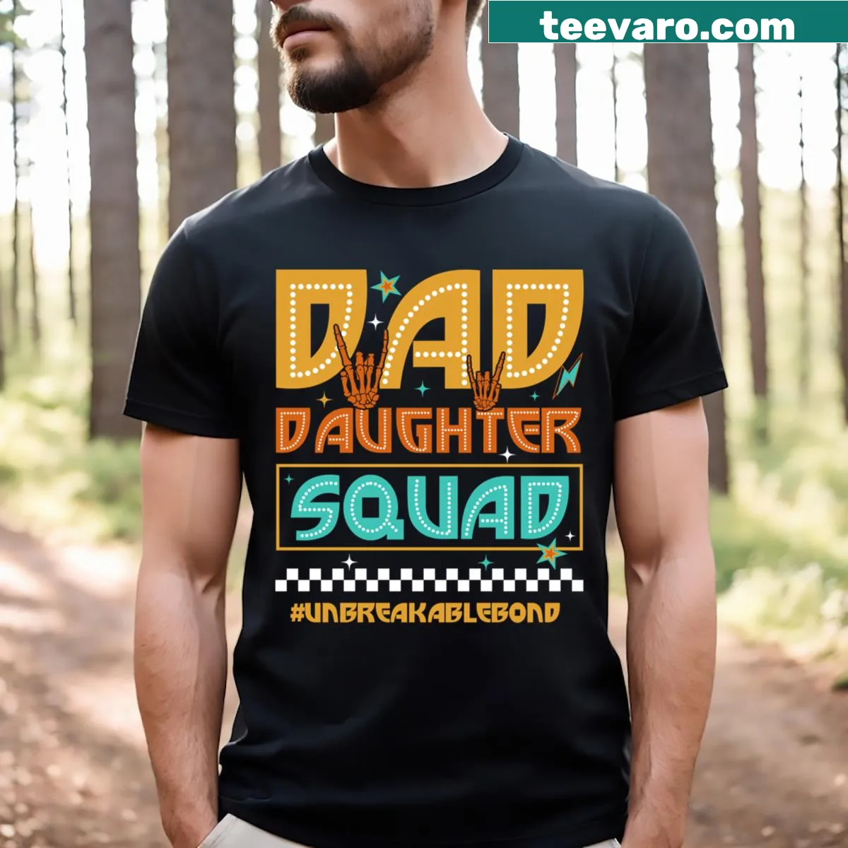 Playful t-shirt featuring 'Dad Daughter Squad' for dads of girls — on a men's t-shirt
