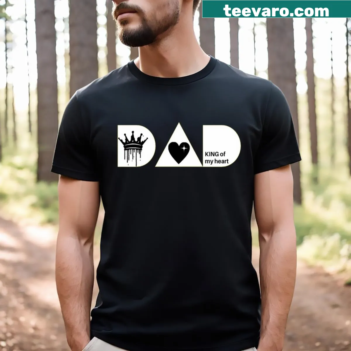 Dad King Of My Heart graphic t-shirt — on a men's t-shirt