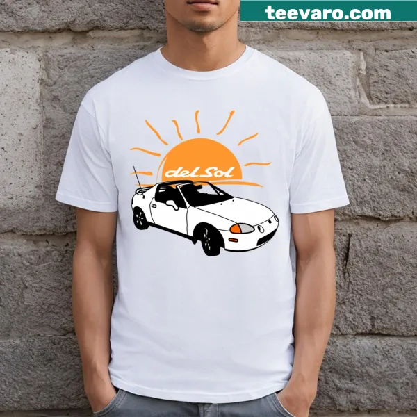 Illustrated Del Sol sports car graphic t-shirt