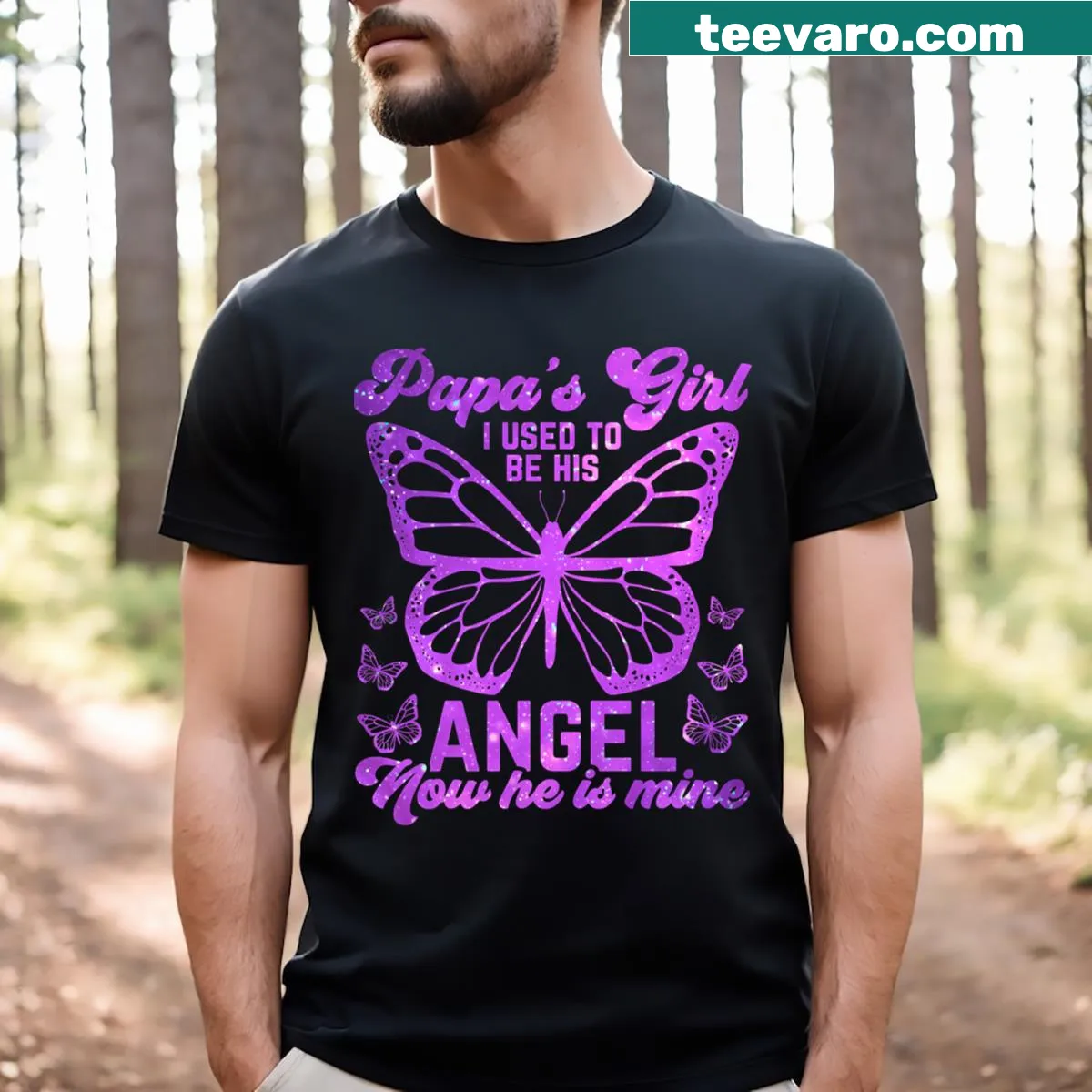 Matching T-shirt for fathers and daughters with a sentimental graphic — on a men's t-shirt