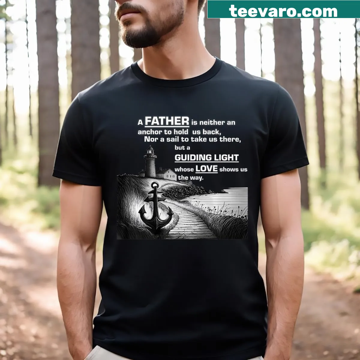 Inspirational T-shirt with message about fatherhood — on a men's t-shirt