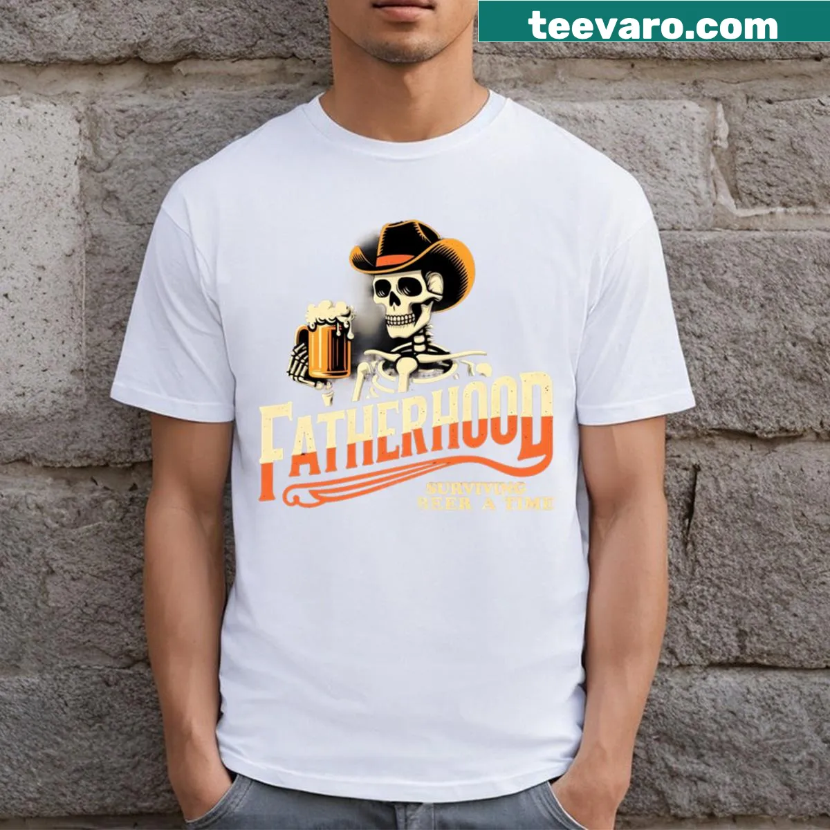 Funny Father's Day t-shirt with a humorous saying about parenting — on a men's t-shirt