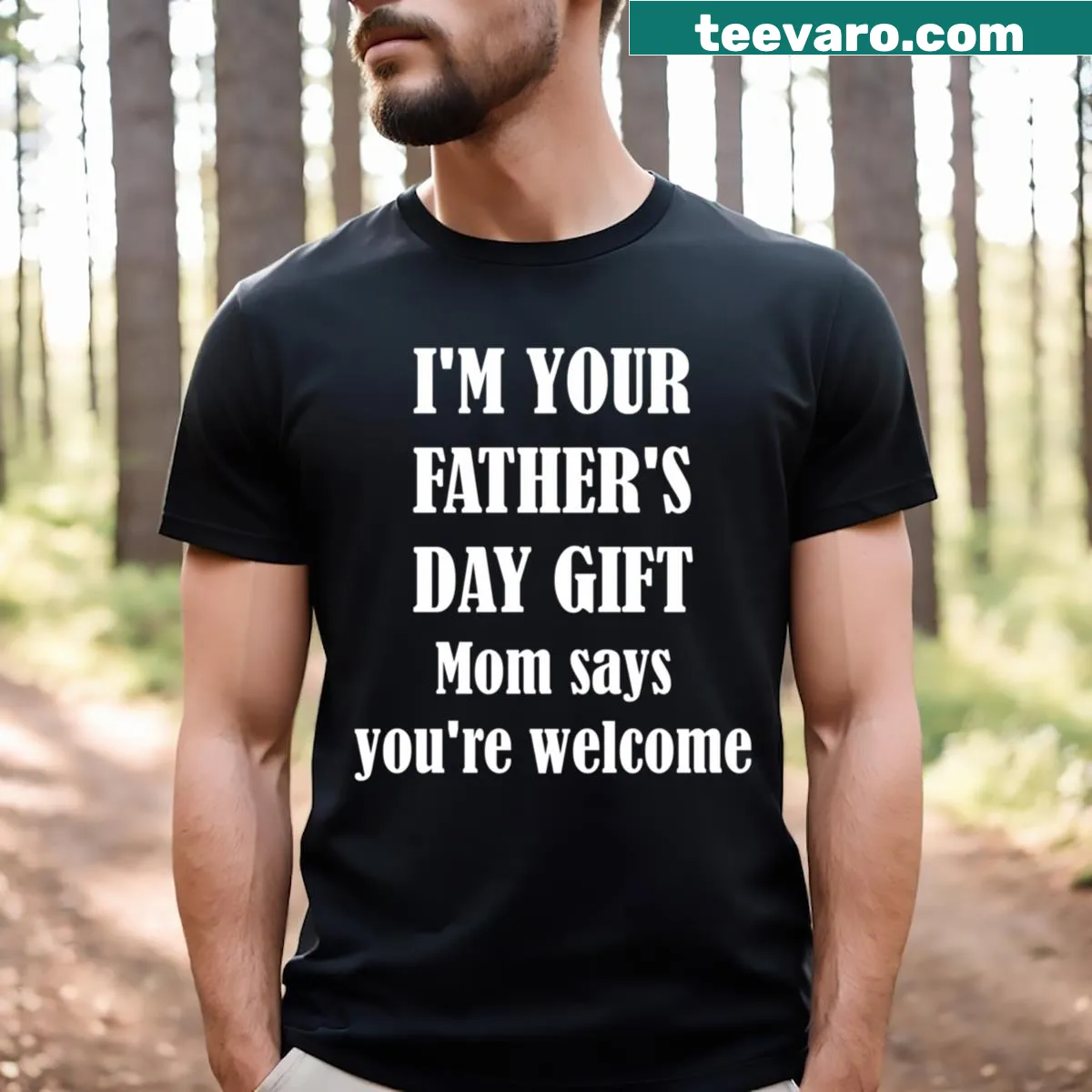 Unique Father's Day T-shirt with playful text celebrating the day — on a men's t-shirt