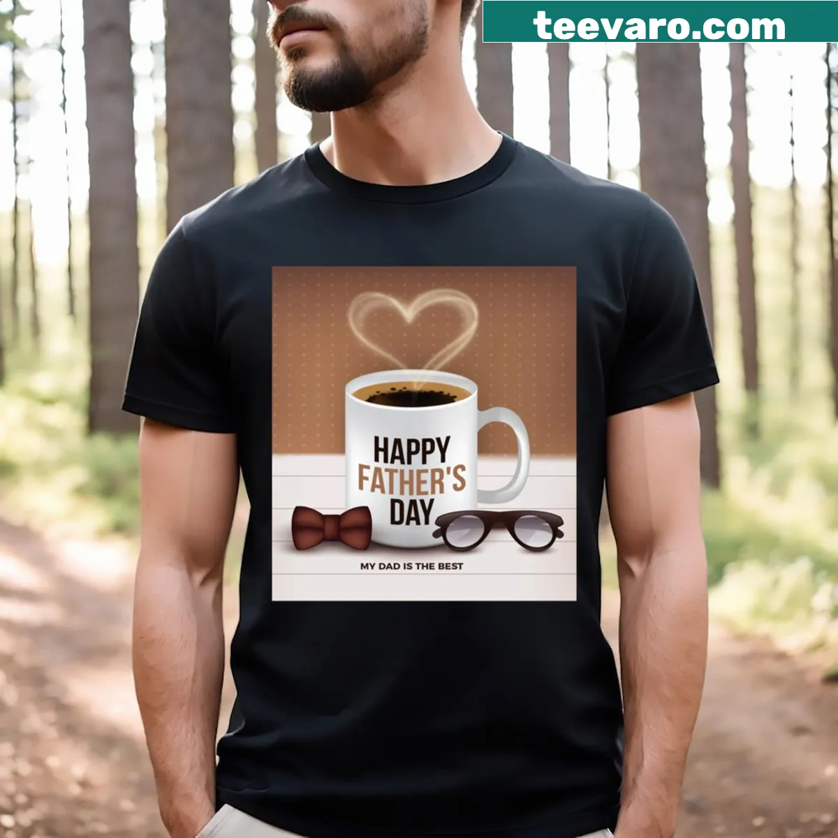 T-shirt celebrating Father's Day with a meaningful graphic — on a men's t-shirt