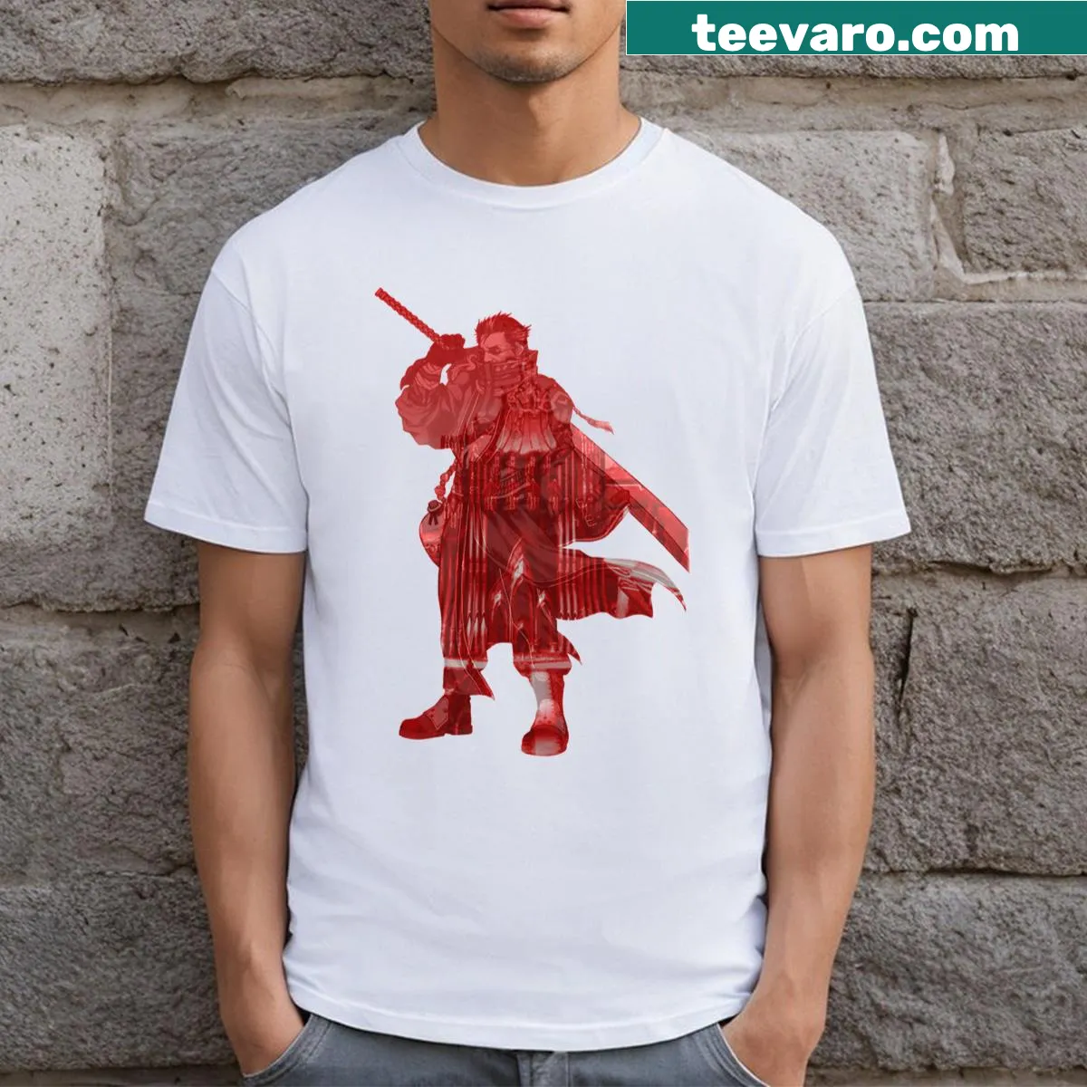 Typographic design T-shirt with 'Never Futile But Never Ending' text. — on a men's t-shirt