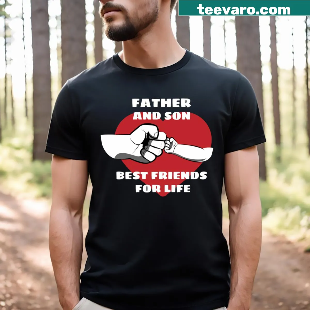 First Father's Day message printed on a T-shirt — on a men's t-shirt