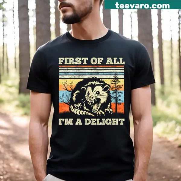 Sarcastic opossum illustration on t-shirt