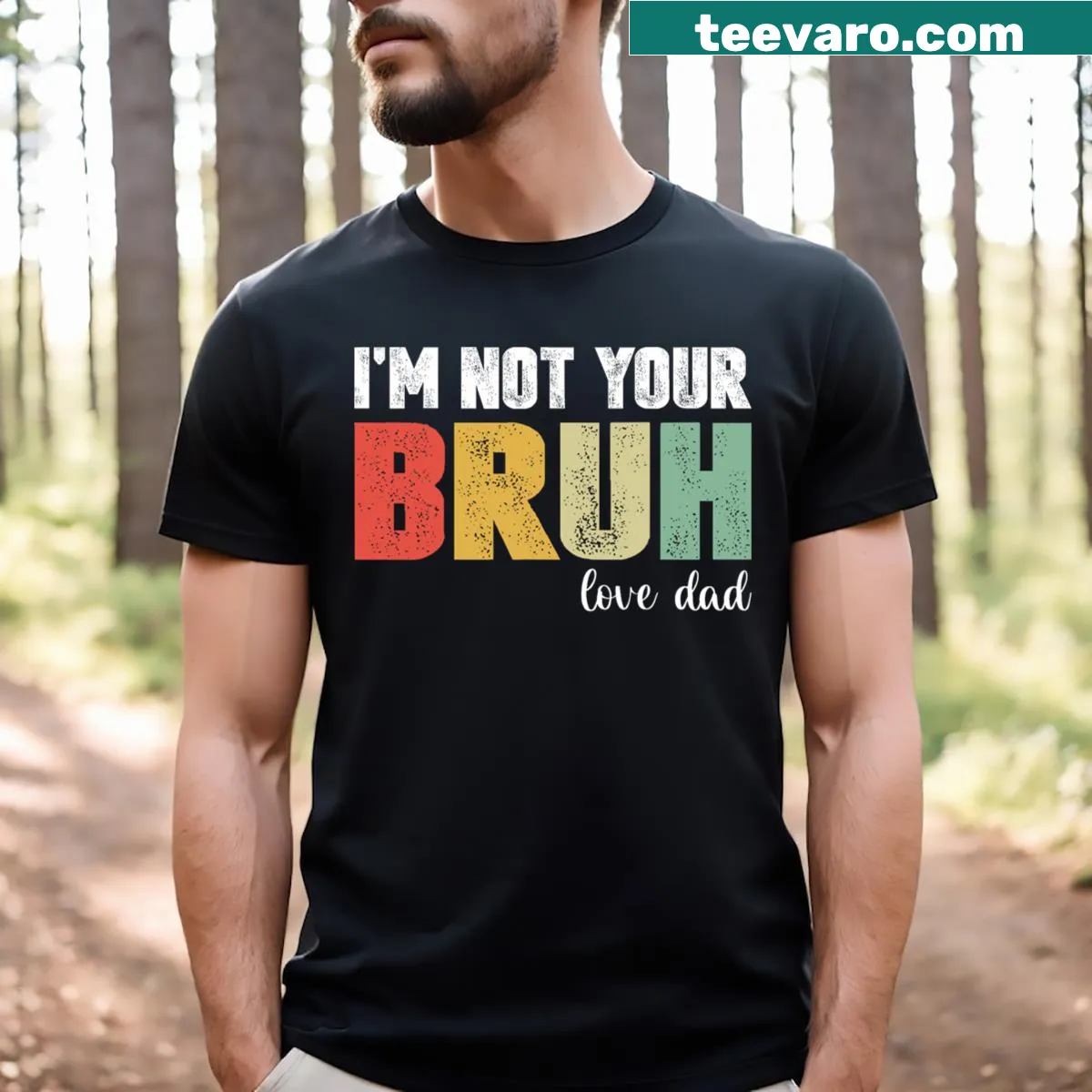 Funny Father's Day T-shirt with playful text for dads — on a men's t-shirt