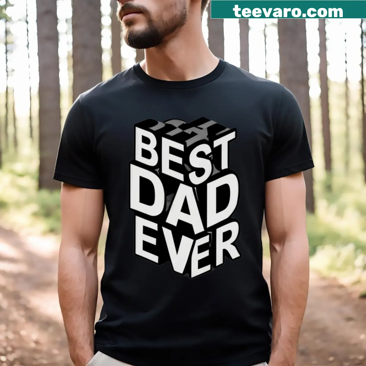 Best Dad Ever t-shirt with bold typography for Father's Day — on a men's t-shirt