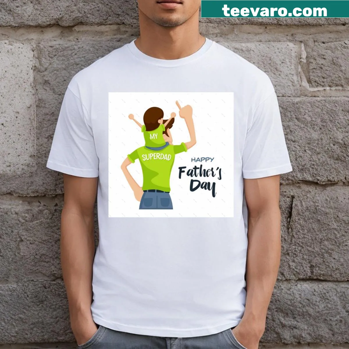 Heartfelt Father's Day message graphic for all parents on a t-shirt — on a men's t-shirt