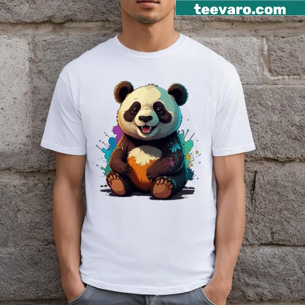 Cute panda graphic on T-shirt