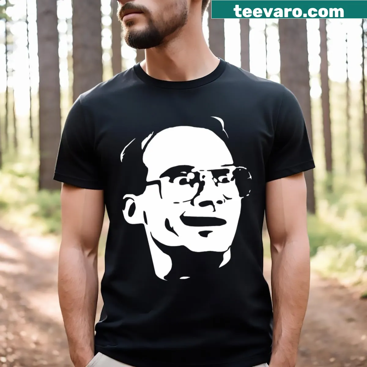 Illustrative T-shirt featuring Jim Cornette's face — on a men's t-shirt