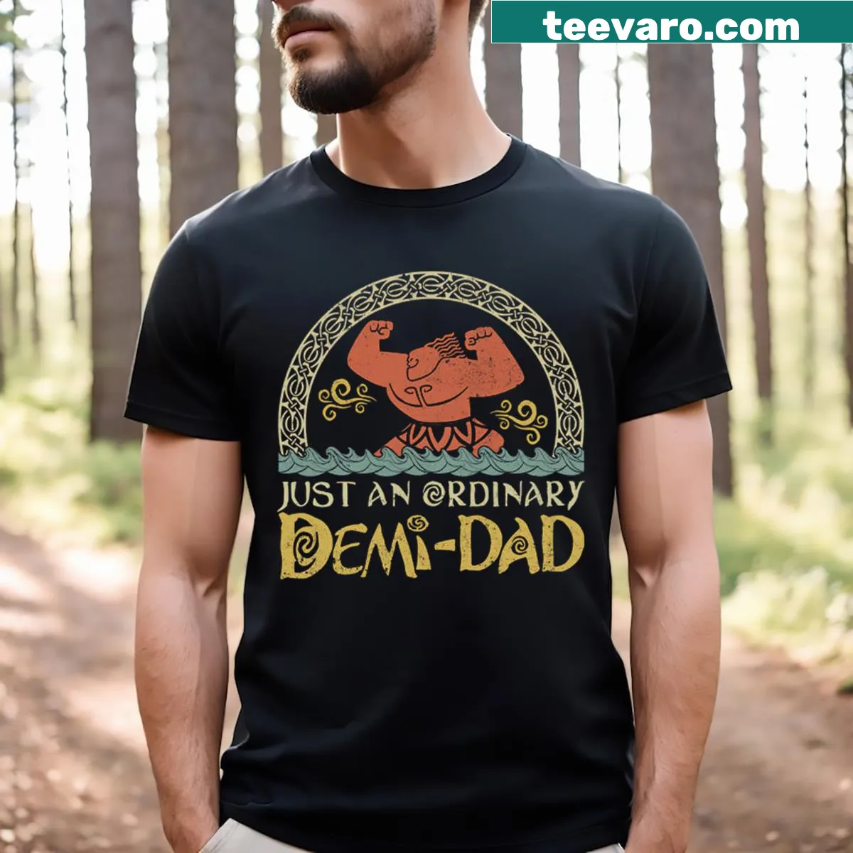 Heartfelt typography t-shirt celebrating ordinary dads — on a men's t-shirt