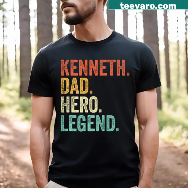 Personalized Dad Hero Legend T-shirt with customizable name