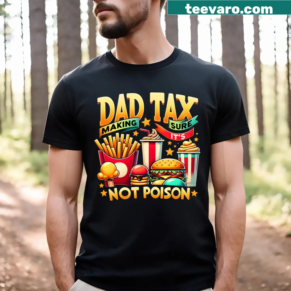Funny dad quote T-shirt with humorous graphic — on a men's t-shirt