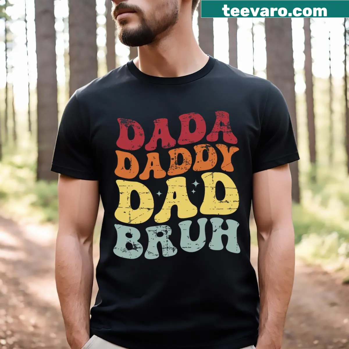 Vintage distressed T-shirt with humorous dad-themed text — on a men's t-shirt