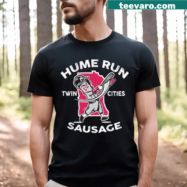 Minnesota Twins t-shirt featuring a sausage and home run graphic