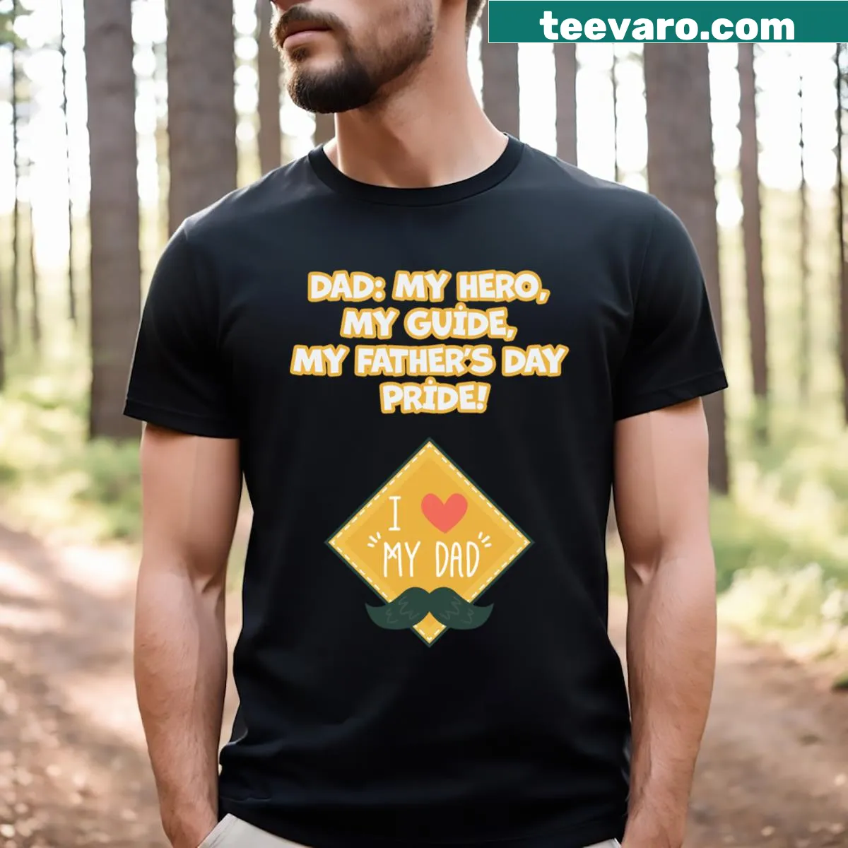 Proud Fathers Day t-shirt celebrating dads — on a men's t-shirt