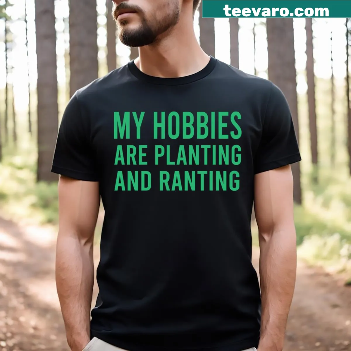 Funny typography expressing hobbies on a casual t-shirt — on a men's t-shirt
