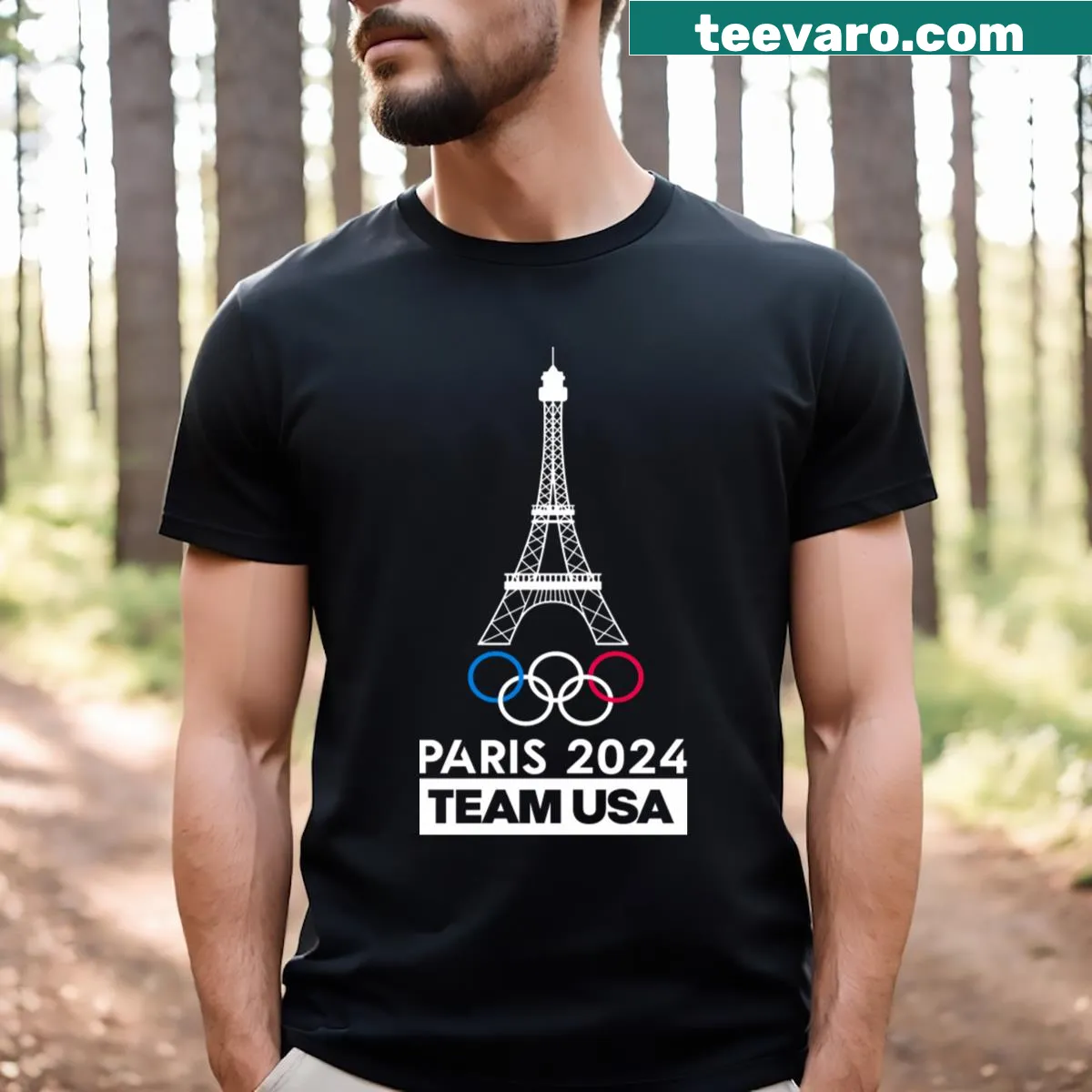 Team USA T-shirt for Paris 2024 — on a men's t-shirt