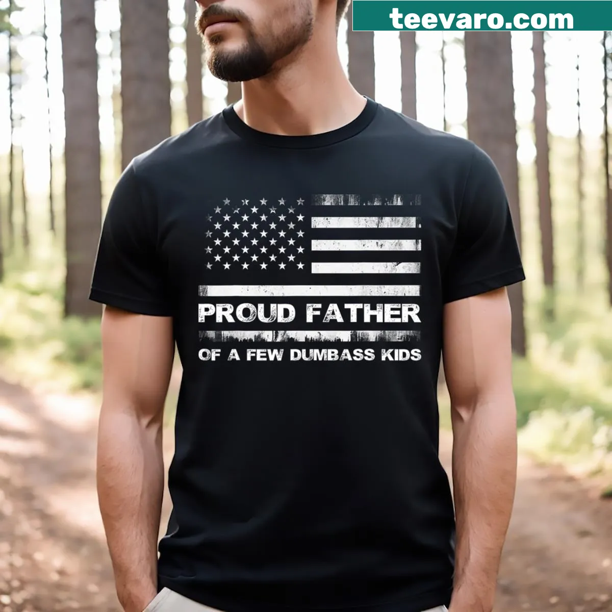 Funny t-shirt for dads with the phrase about kids — on a men's t-shirt