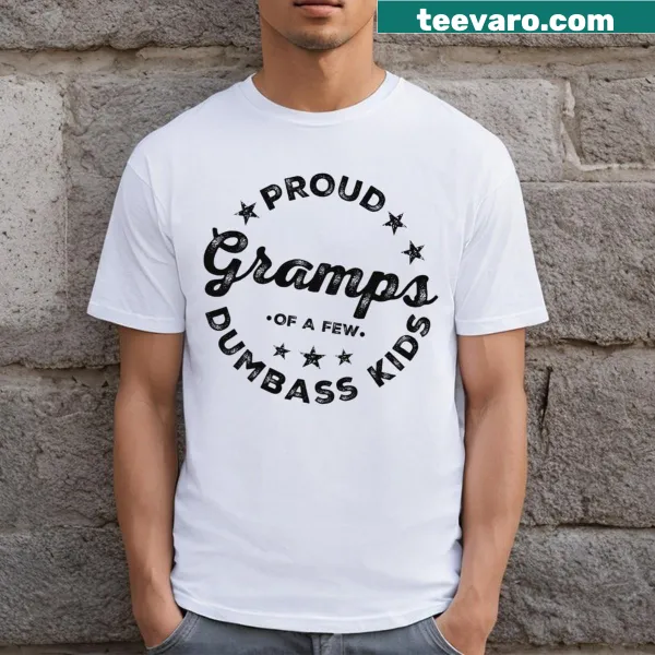 Funny text shirt for grandfathers about being proud of their grandkids