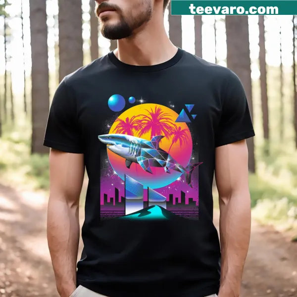 Fun t-shirt featuring a playful shark design