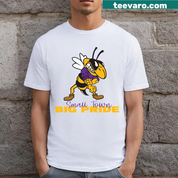 T-shirt with bold text celebrating small town pride
