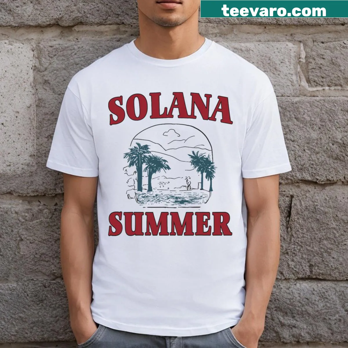 Summery t-shirt featuring a design that evokes warmth and nature — on a men's t-shirt