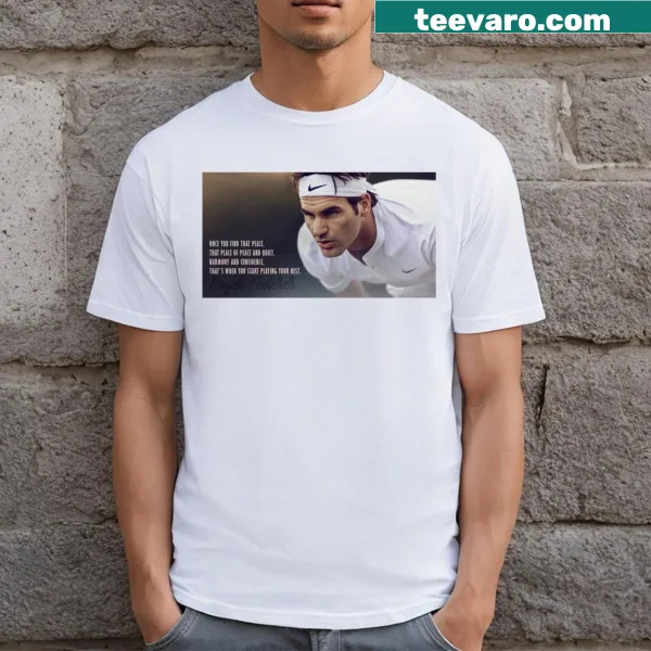 Roger Federer inspired t-shirt with 'Find That Peace' text
