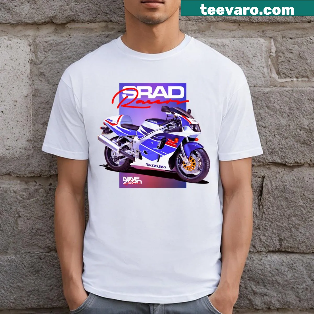 Iconic sport bike graphic on a casual t-shirt — on a men's t-shirt