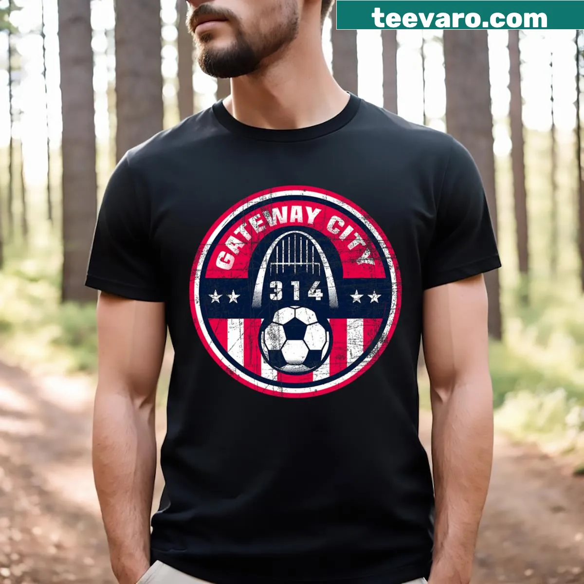 Vintage distressed T-shirt featuring the St. Louis 314 area code — on a men's t-shirt
