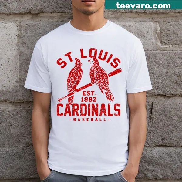 Playful cartoon graphic t-shirt featuring St. Louis Cardinals players