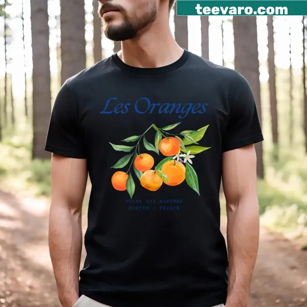 Citrus-themed design for summer on a T-shirt.